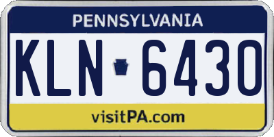 PA license plate KLN6430