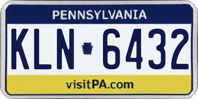PA license plate KLN6432