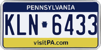 PA license plate KLN6433