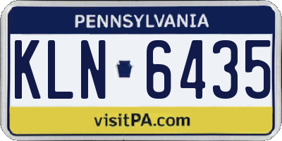 PA license plate KLN6435