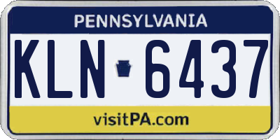 PA license plate KLN6437