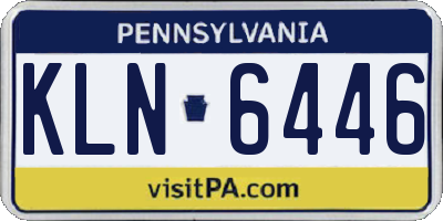 PA license plate KLN6446
