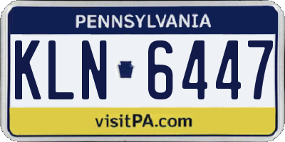 PA license plate KLN6447