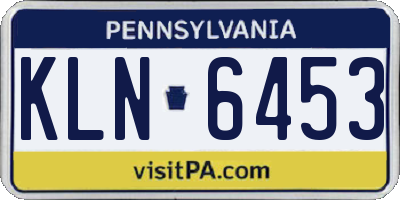 PA license plate KLN6453
