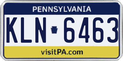 PA license plate KLN6463