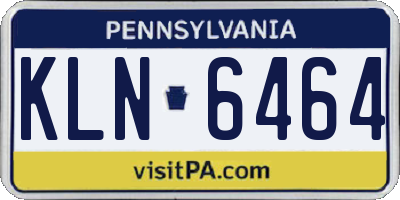 PA license plate KLN6464