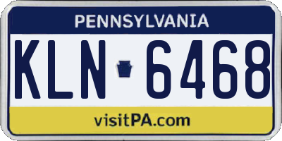 PA license plate KLN6468