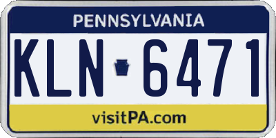 PA license plate KLN6471