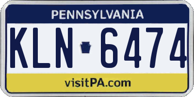PA license plate KLN6474