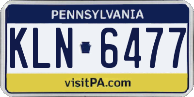 PA license plate KLN6477