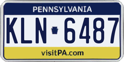 PA license plate KLN6487