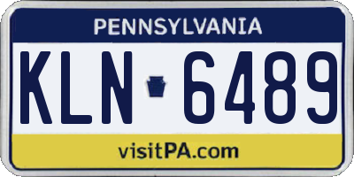 PA license plate KLN6489