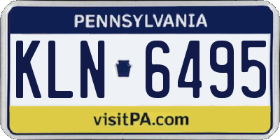 PA license plate KLN6495