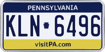 PA license plate KLN6496