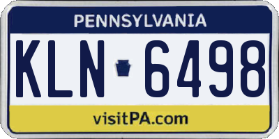 PA license plate KLN6498