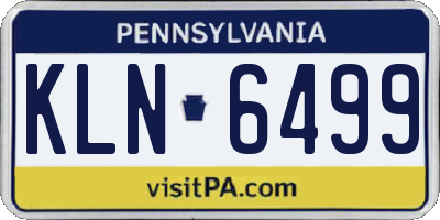 PA license plate KLN6499