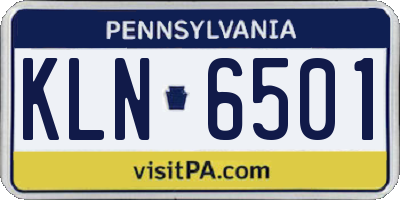 PA license plate KLN6501