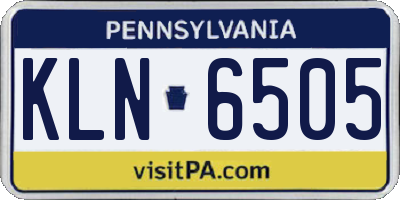 PA license plate KLN6505