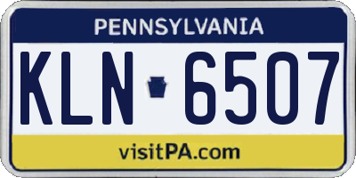 PA license plate KLN6507