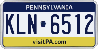 PA license plate KLN6512