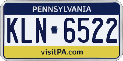 PA license plate KLN6522