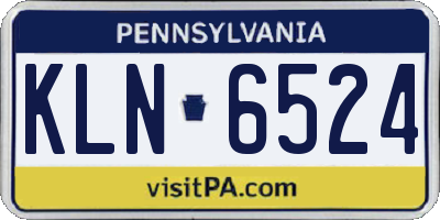 PA license plate KLN6524