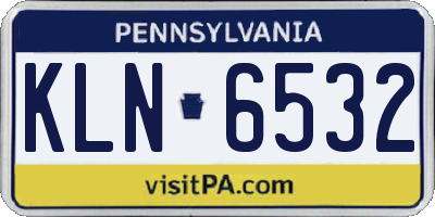 PA license plate KLN6532