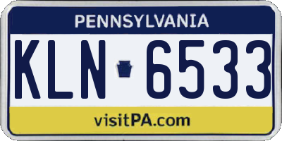 PA license plate KLN6533