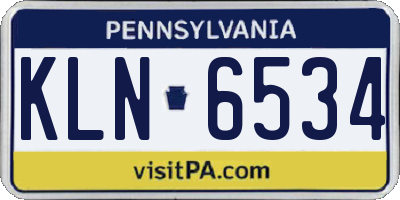 PA license plate KLN6534