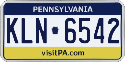 PA license plate KLN6542