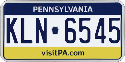 PA license plate KLN6545