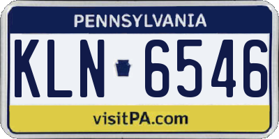PA license plate KLN6546