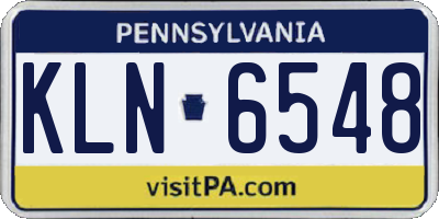 PA license plate KLN6548