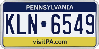 PA license plate KLN6549