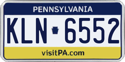 PA license plate KLN6552