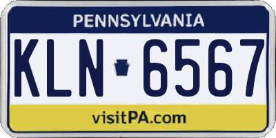PA license plate KLN6567