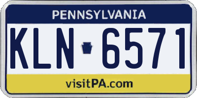PA license plate KLN6571