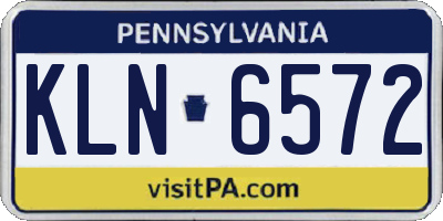 PA license plate KLN6572