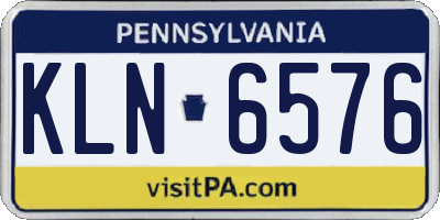 PA license plate KLN6576