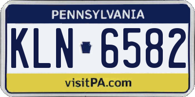 PA license plate KLN6582