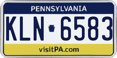 PA license plate KLN6583