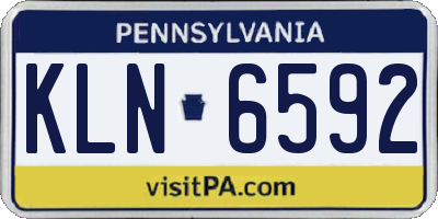 PA license plate KLN6592