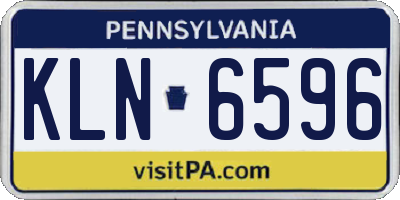 PA license plate KLN6596