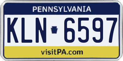 PA license plate KLN6597