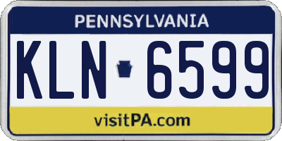PA license plate KLN6599