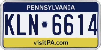 PA license plate KLN6614