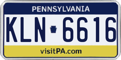 PA license plate KLN6616