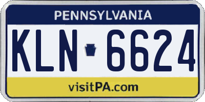PA license plate KLN6624