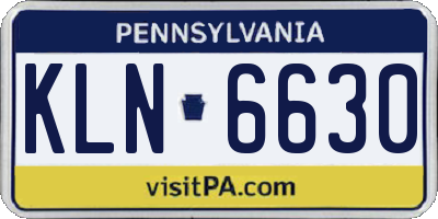PA license plate KLN6630
