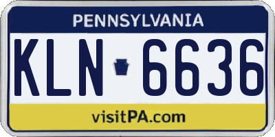 PA license plate KLN6636